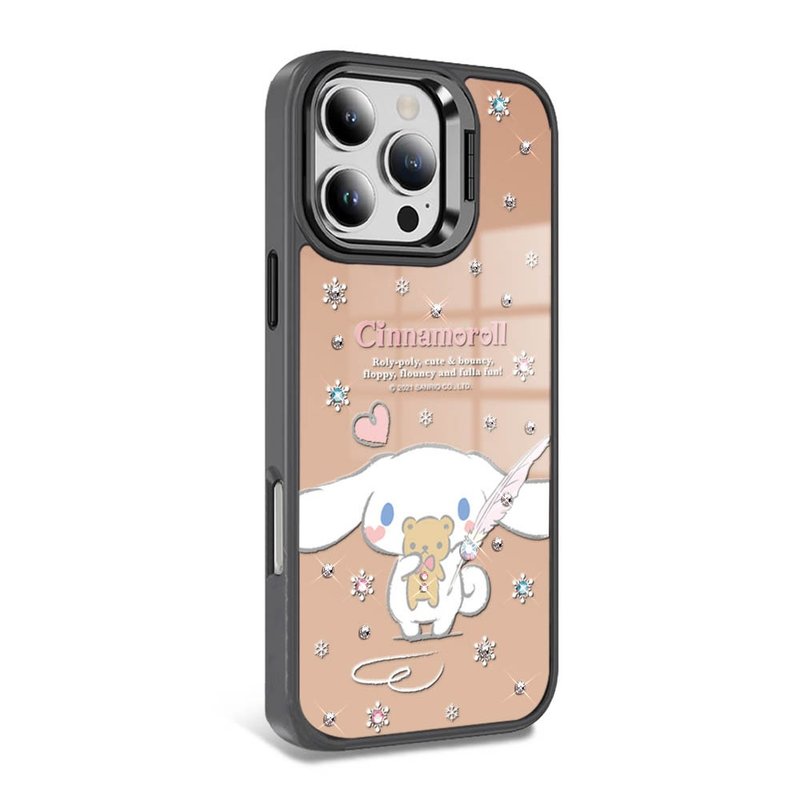 iPhone 全系列 軍規防摔合金框隱形立架鏡面鑽殼-雪花大耳狗 - 手機殼/手機套 - 其他材質 多色