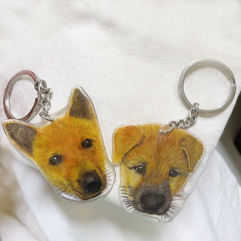 寵物似顏繪訂製 髮圈/鑰匙圈(不限物種皆可) - 鑰匙圈/鑰匙包 - 防水材質 多色