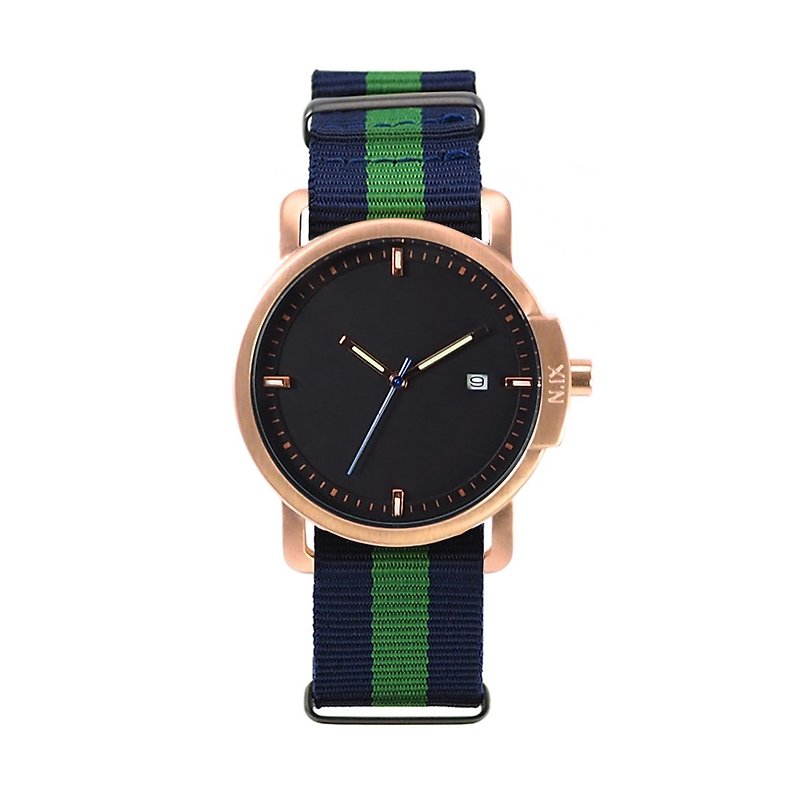 Minimal Watches: Ocean03-Navy Green - 女裝錶 - 其他金屬 金色
