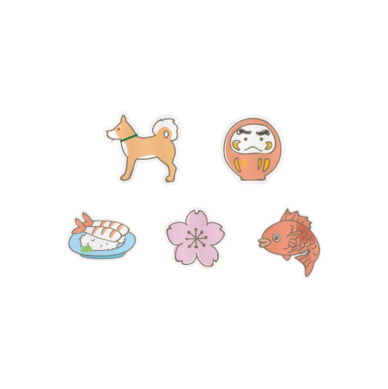 和風壓克力胸針 - 徽章/別針 - 塑膠 粉紅色