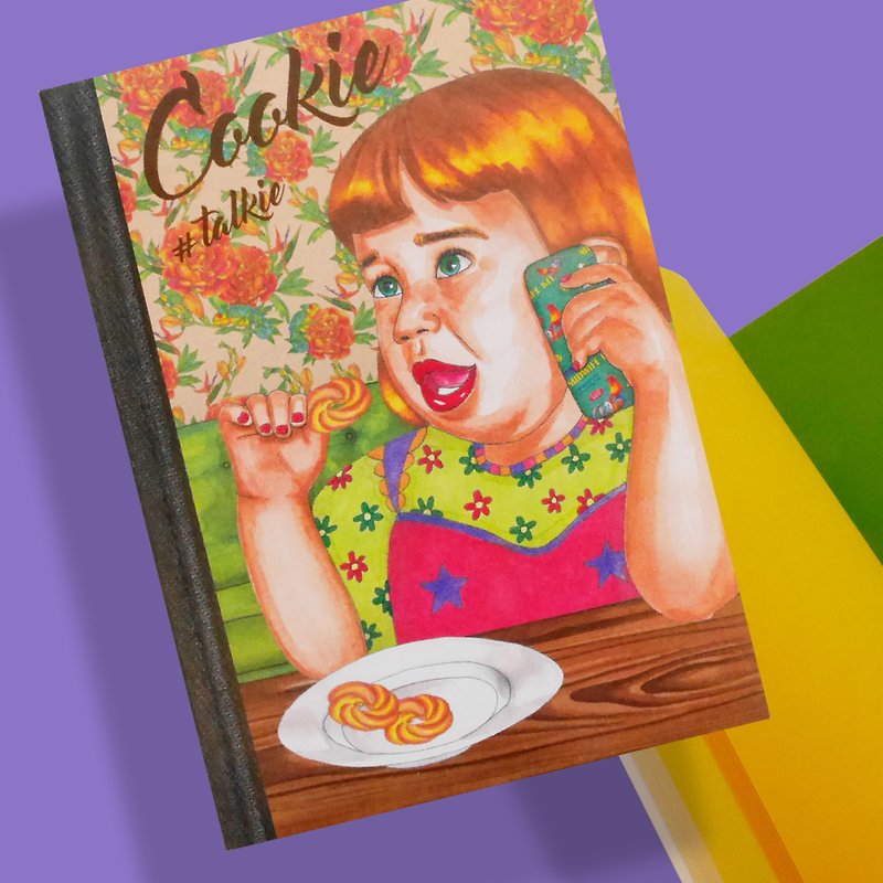 餅乾妹妹 - 彩色內頁小筆記 - 筆記簿/手帳 - 紙 咖啡色
