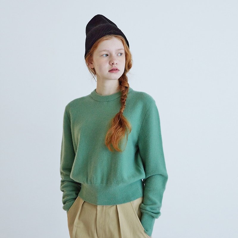 Cashmere wool round knit sweater / 3 colors - 女毛衣/針織衫 - 羊毛 