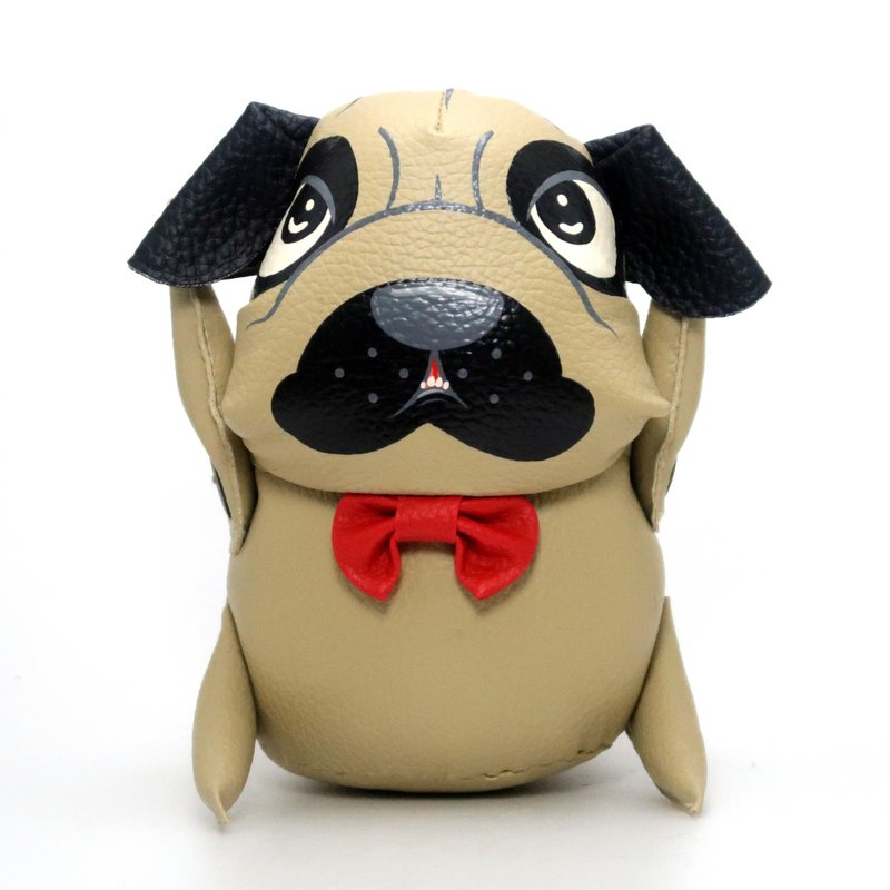 Pug dolls, handmade dolls for animal lovers, fat little dogs, cute pug dolls - 公仔/玩偶 - 人造皮革 卡其色