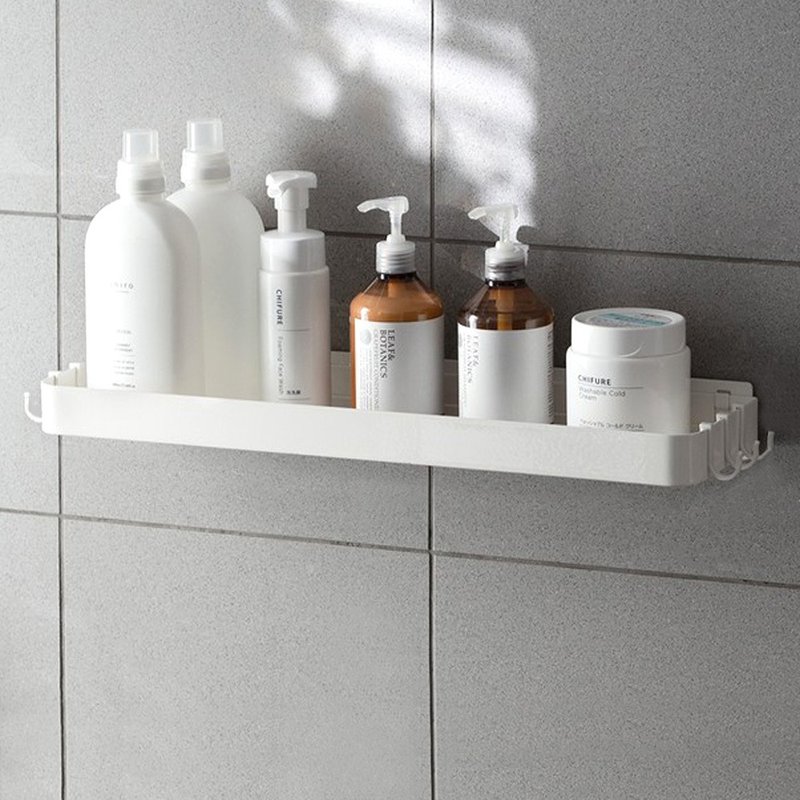 Lazy corner seamless wall-mounted storage rack (50cm)-3pcs - ชั้นวาง/ตะกร้า - โลหะ ขาว