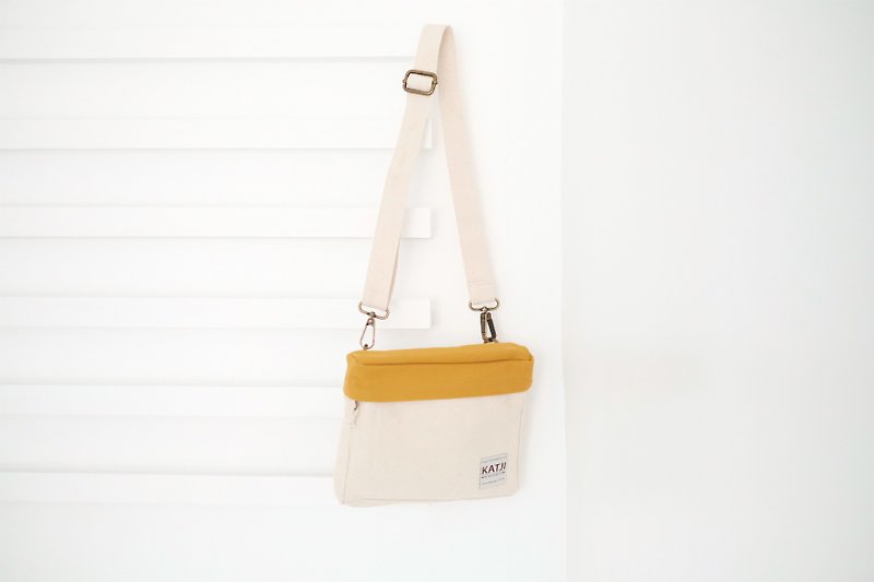 PiP BAG ( Traveller Bag ) : WHITE x HONEY - Messenger Bags & Sling Bags - Other Materials Yellow