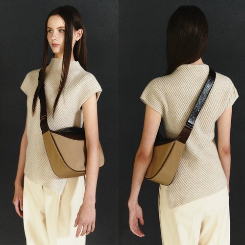 Berlin Maple Shoulder Crossbody Bag (HD Nylon + ITALY Cow