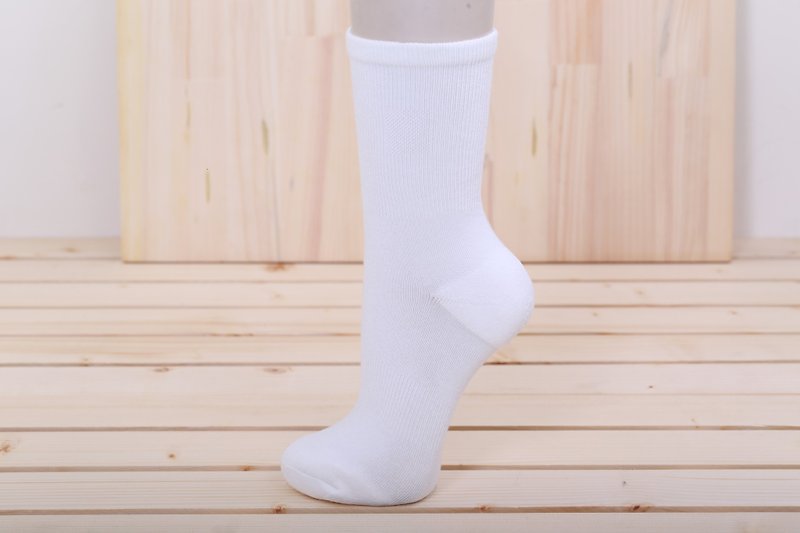 Wide Mouth Student Socks【Potato Bottle Recycled Eco-Friendly Fiber Fabric】White Socks - Socks - Cotton & Hemp White