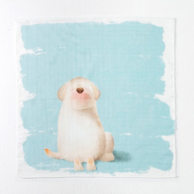 Puppy Handkerchief-Double Color - ผ้าเช็ดหน้า - ผ้าฝ้าย/ผ้าลินิน 