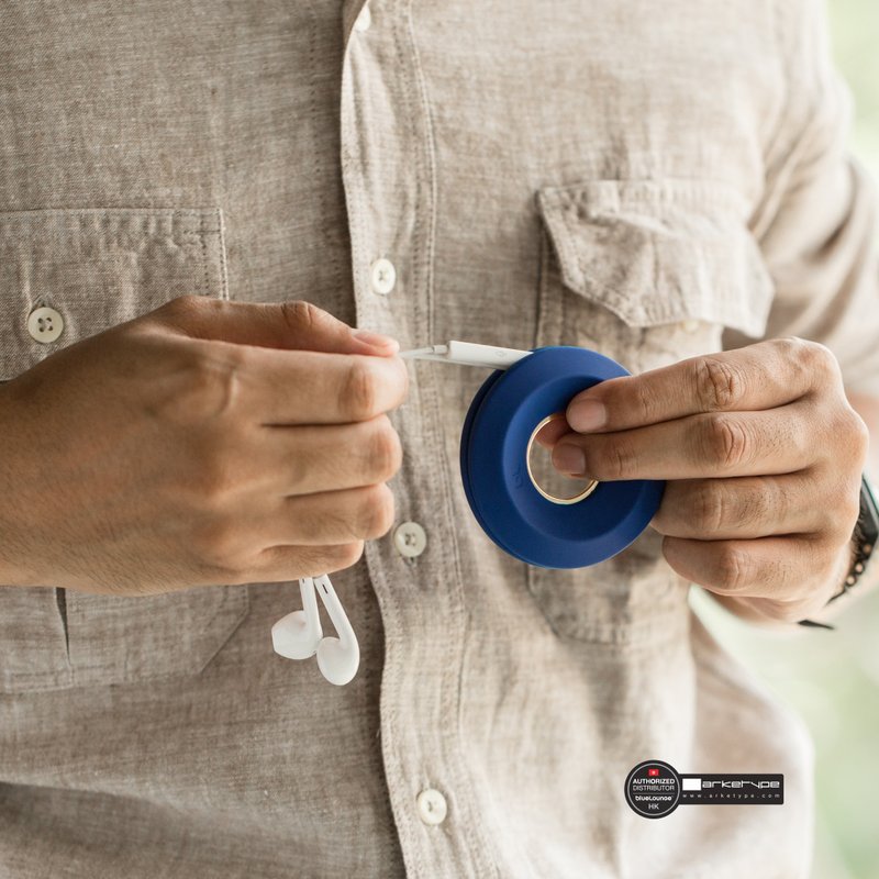 Cable YoYo 耳機收納 藍配金色 - 捲線器/電線收納 - 矽膠 藍色