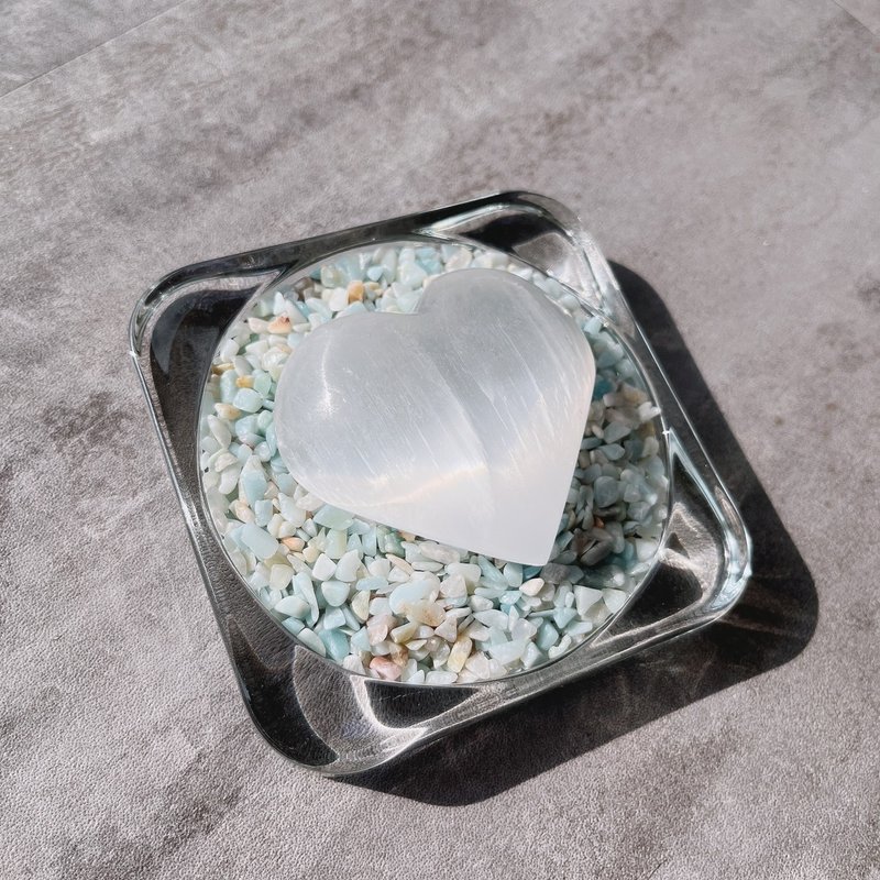 Translucent Plaster Love Purification Plate - ของวางตกแต่ง - เครื่องประดับพลอย 