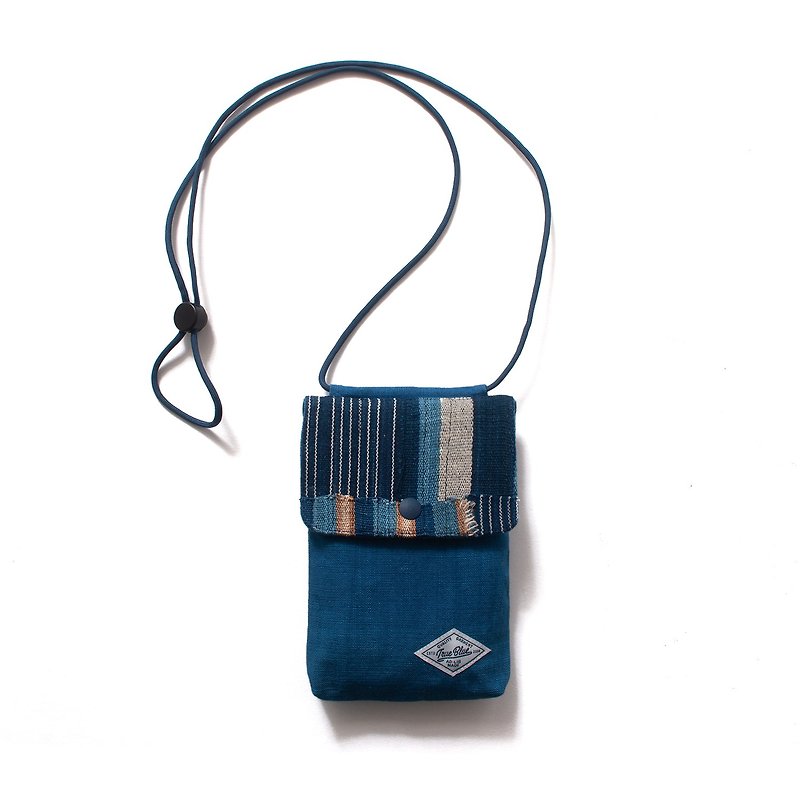 【Indigo Patchwork】Indigo Phone Bag (YB399) - Messenger Bags & Sling Bags - Cotton & Hemp Blue
