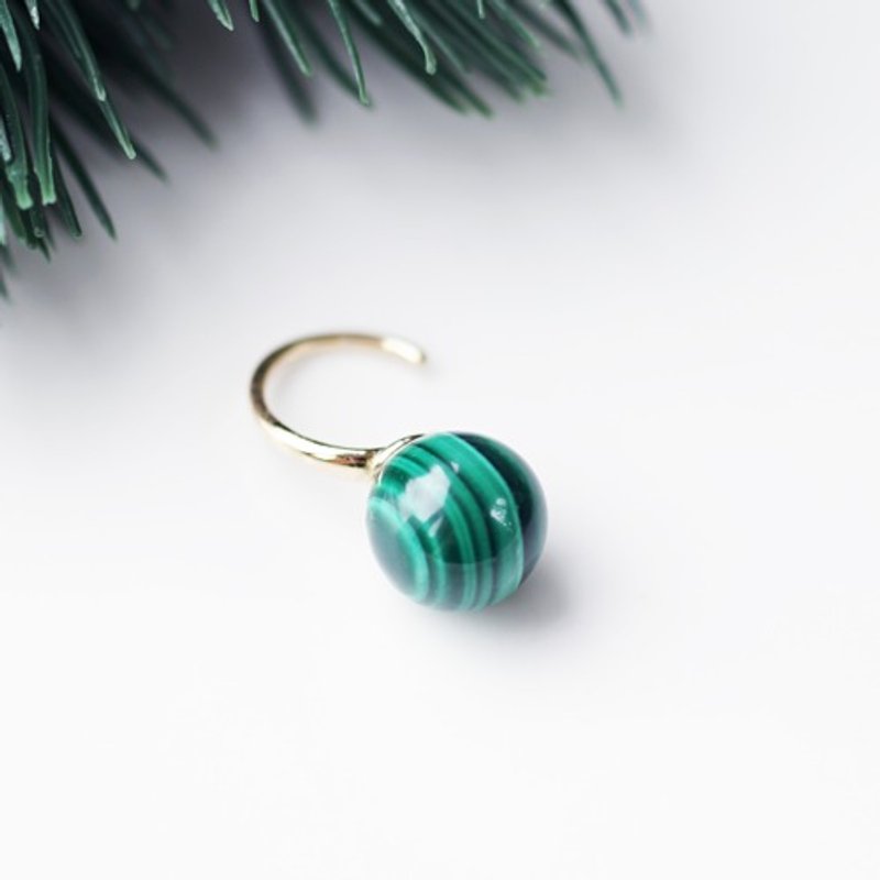 Malachite ear cuff Eline - Earrings & Clip-ons - Gemstone Green