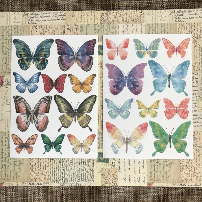 虛幻蝶-明信片 - 卡片/明信片 - 紙 多色