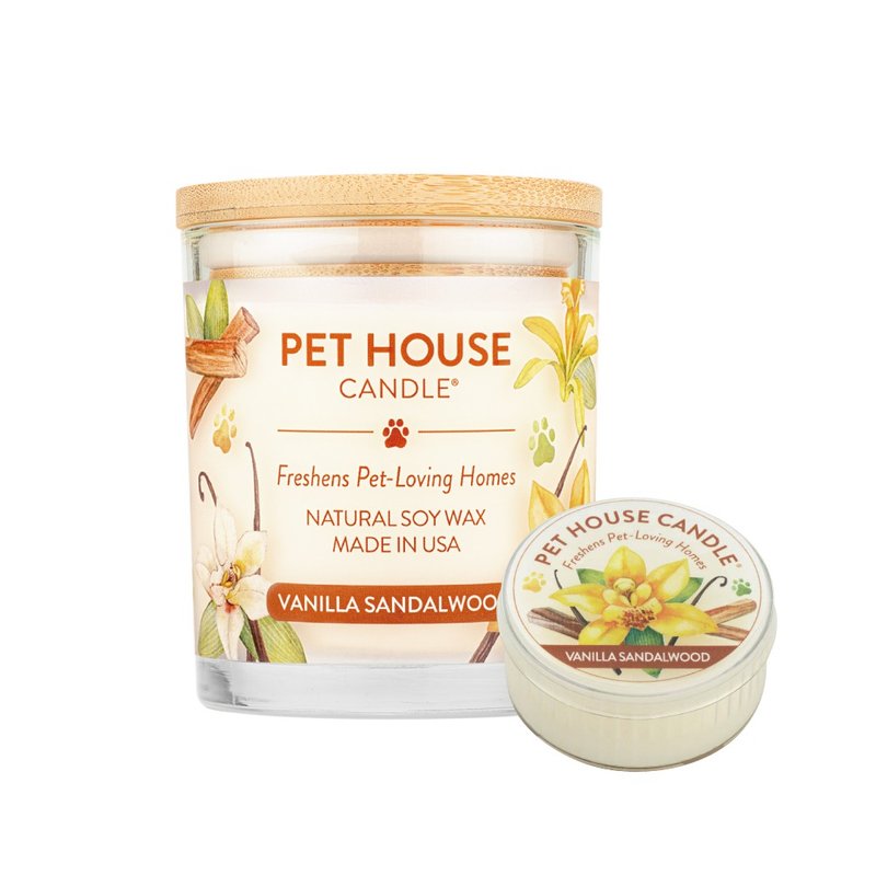 【美國PET HOUSE】室內除臭寵物香氛蠟燭-香草檀香 - 香氛蠟燭/燭台 - 蠟 