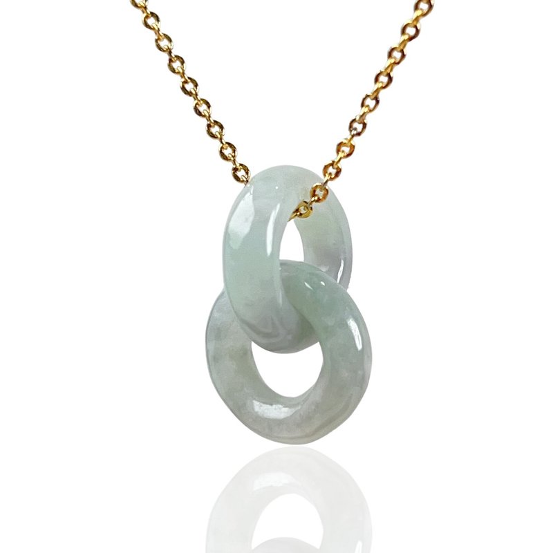 【永恆同心】飄綠翡翠同心圓項鍊 | 天然緬甸玉翡翠A貨 | 送禮 - 項鍊 - 玉石 綠色