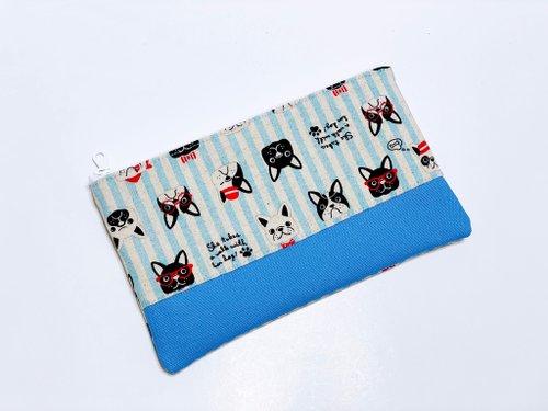 Flat pencil case, storage bag, free embroidery for dogs