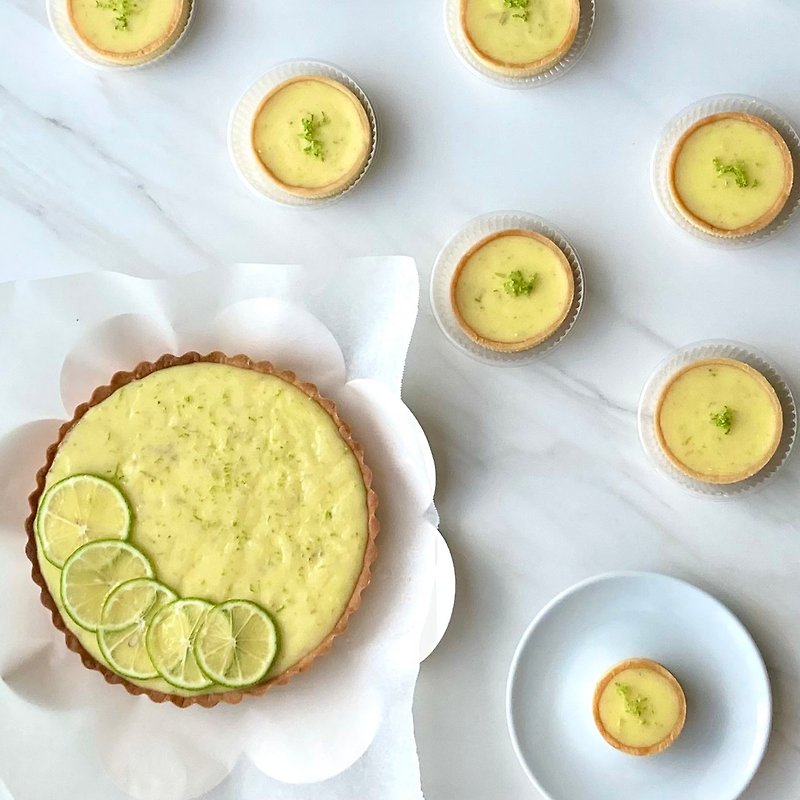 Lime Tart - เค้กและของหวาน - อาหารสด สีเหลือง