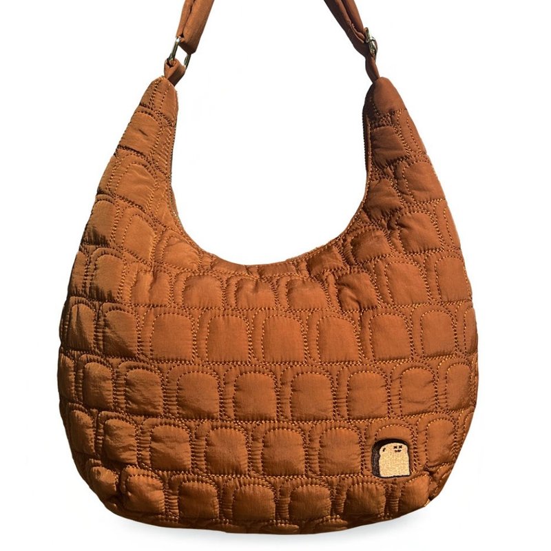 Tasty Toastys original treasure toast rice and wheat color croissant-shaped quilted cross-body bag - Messenger Bags & Sling Bags - Waterproof Material 