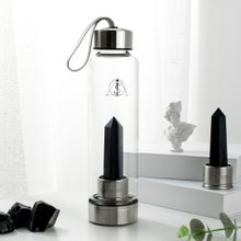 水晶 ボトル Amazon | 天然クリスタル 水筒、ナチュラル クォーツ ガラス