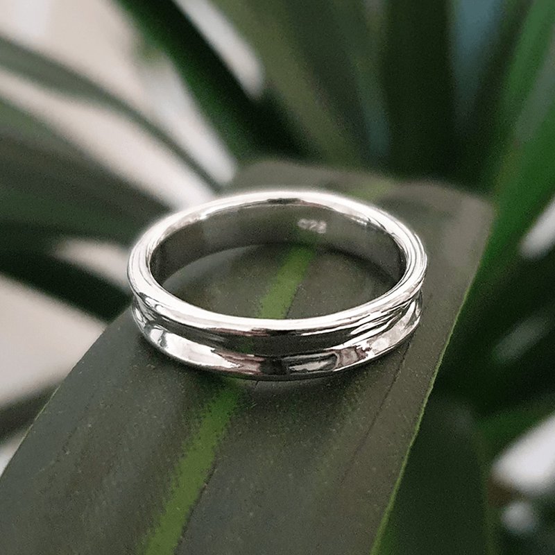 (925 Sterling Silver) Melted Curve Ring - 戒指 - 純銀 銀色