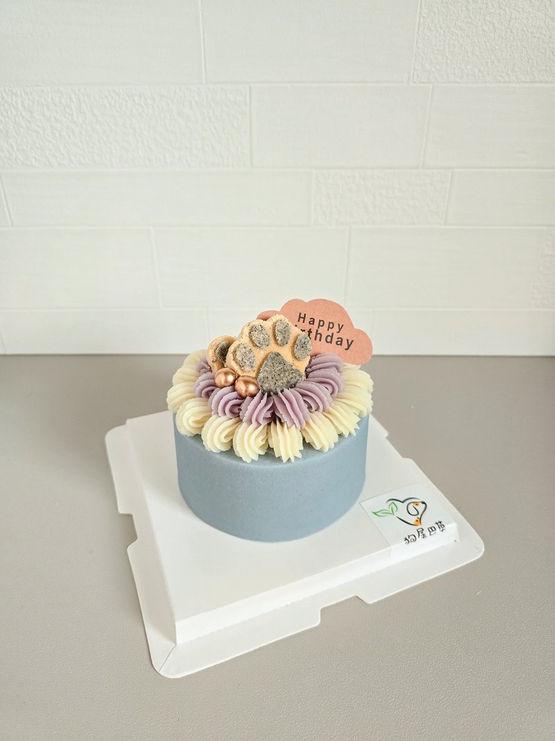 4号ペットケーキ バースデーケーキ 幸せの足跡（店頭受け取り可） - 猫用ウェットフード・缶詰 - その他の素材 