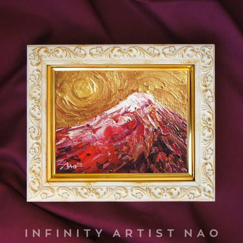 【唯一的原創畫作】山 赤富士 / infinity artist NAO - 海報/掛畫/掛布 - 壓克力 紅色
