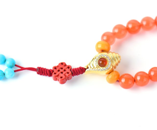 チベット仏教の南レッド瑪瑙の願いが叶う数珠ビーズ - ショップ