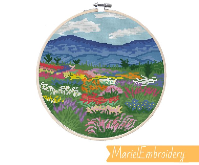 Alpine Flowers Cross Stitch Kit - Stitched Modern
