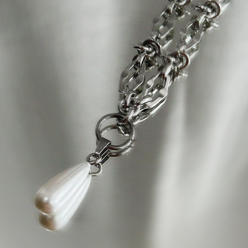 Pearl Drop Necklace Pearl Drop Necklace - Necklaces - Other Materials Silver