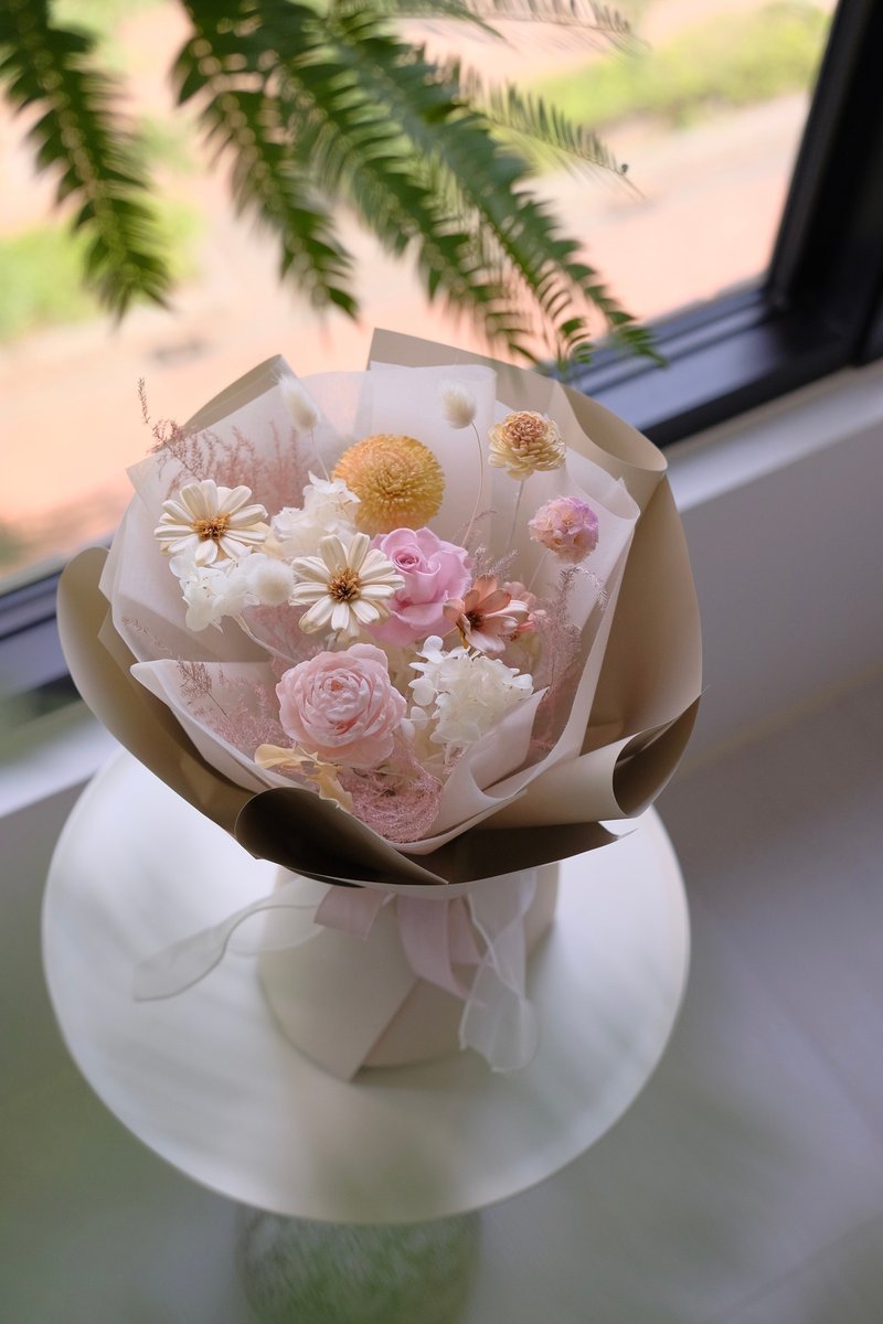 畢業 生日 不凋花 永生花 粉色系 花束 禮物 - 乾燥花/永生花 - 植物．花 粉紅色