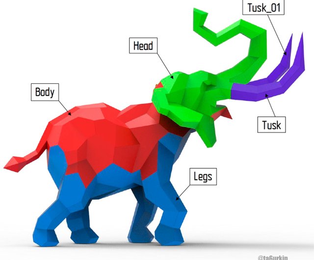 Digital】Welding Project Plans Drawings Elephant (DXF, PDF