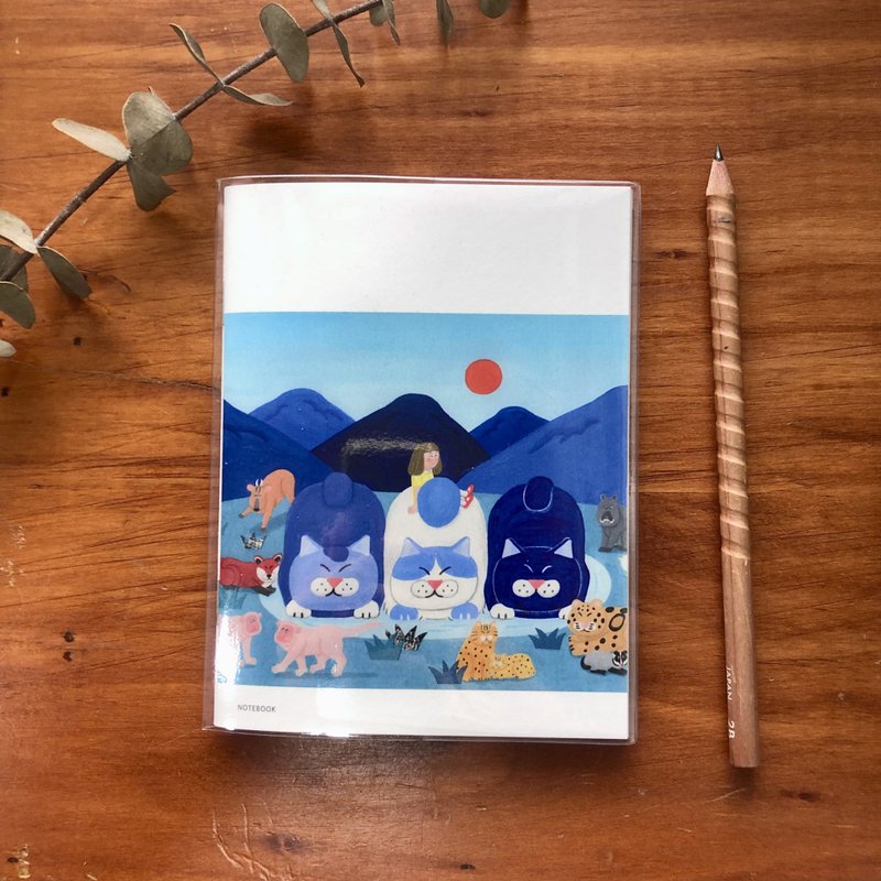 山貓神的城市假期筆記本 溫泉款 與點點印合作 - 筆記本/手帳 - 紙 綠色