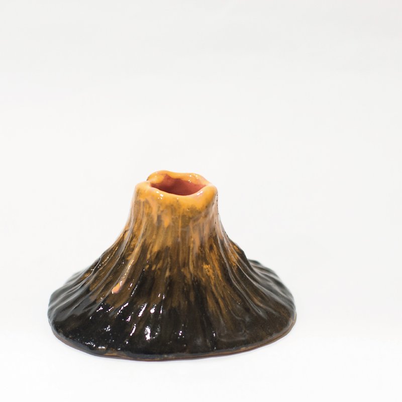 Jijijiri volcano incense burner - เทียน/เชิงเทียน - ดินเผา สีนำ้ตาล