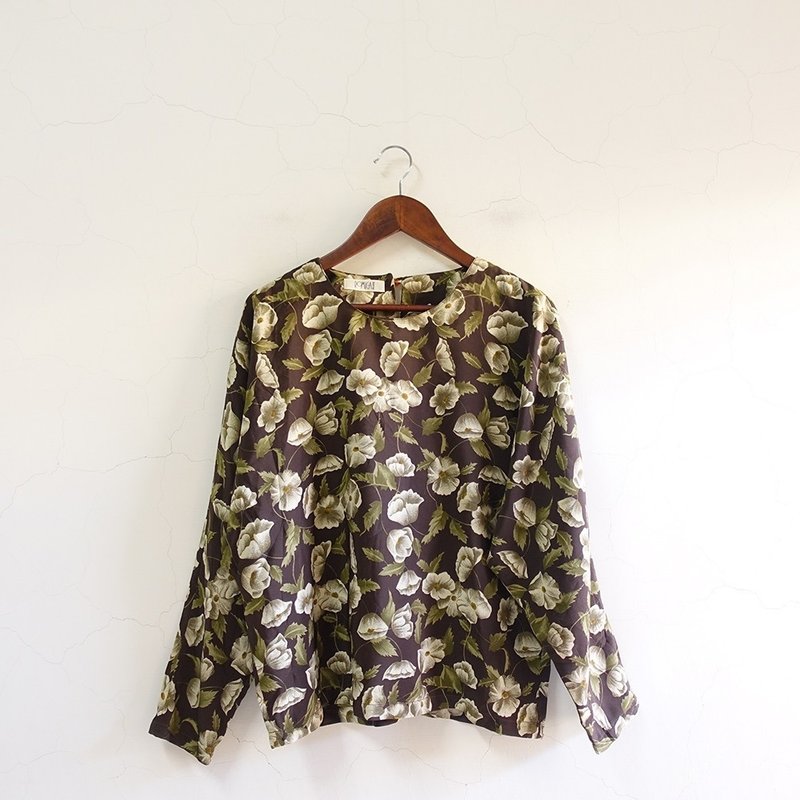 Slowly古著/Vintage/花朵/古著上衣 - 女上衣/長袖上衣 - 聚酯纖維 多色