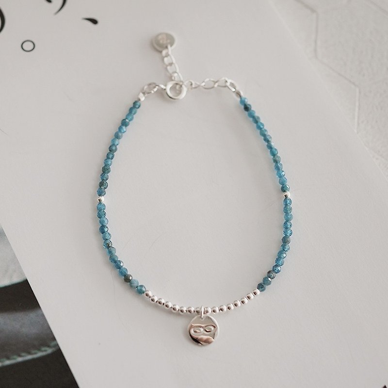 Blue Stone Crystal Venus Tears 925 Sterling Silver Bracelet | Handmade Bracelet Jewelry Gift Box - Bracelets - Semi-Precious Stones Blue