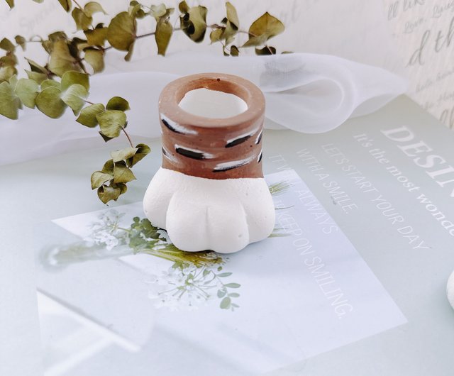 手描き猫足ポット植木鉢猫好きニャースター人毛子猫の爪猫の足トラビー