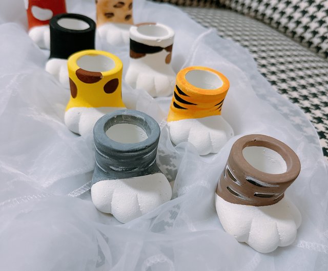 手描き猫足ポット植木鉢猫好きニャースター人毛子猫の爪猫の足トラビー