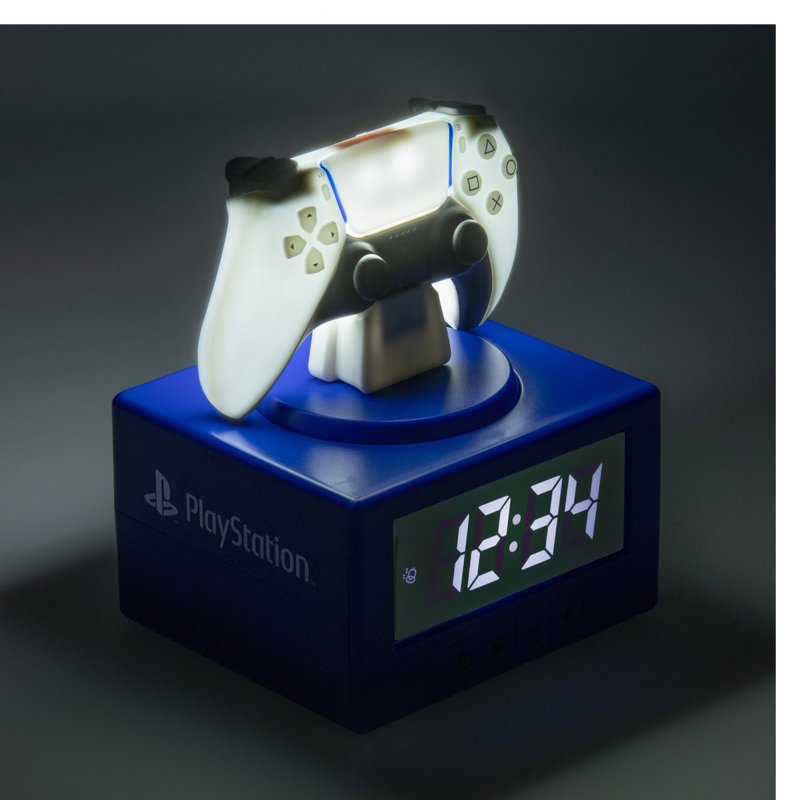 Officially Licensed PS5 3-in-1 Controller-Shaped Alarm Clock Nightlight - Clocks - Plastic White