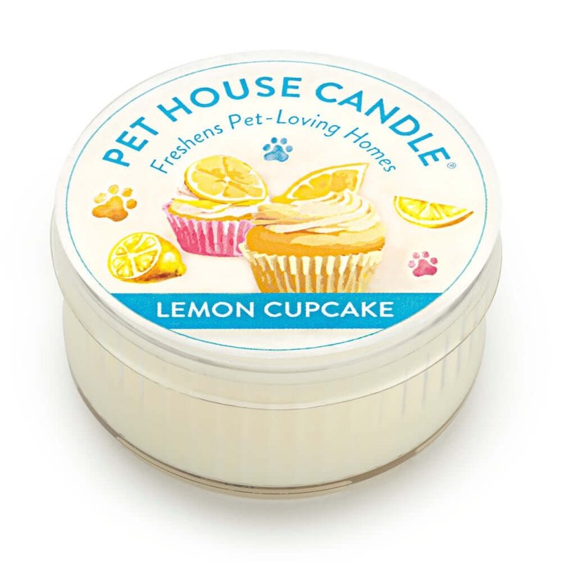 US PET HOUSE Indoor Deodorizing Pet Fragrance Candle - Lemon Cup Cake 43g - เทียน/เชิงเทียน - ขี้ผึ้ง 