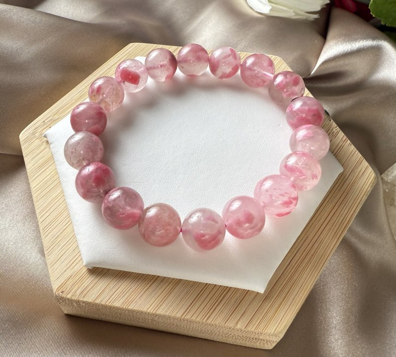 櫻花雨薔薇輝 水晶手鍊 人緣魅力 幫助思考 能量 禮物 送禮 療癒 - 手鍊/手環 - 水晶 粉紅色
