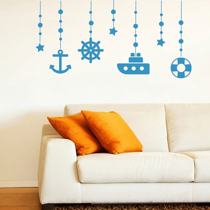 Smart Design 創意無痕壁貼◆海洋吊飾(8色可選) - 壁貼/牆壁裝飾 - 紙 藍色
