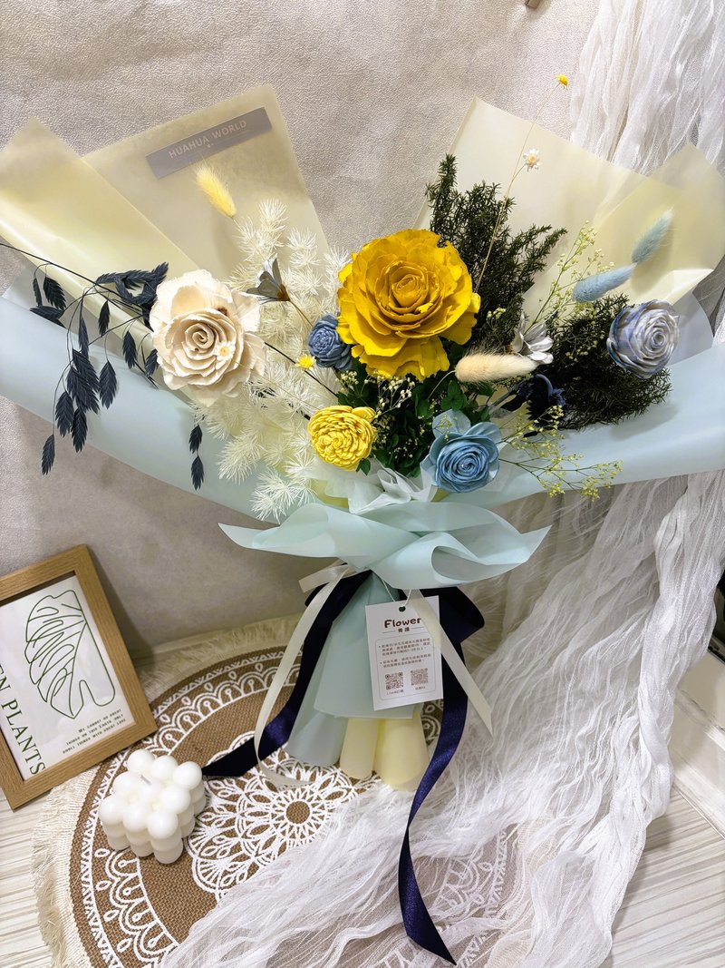 ドライコスモスローズの花束 (M) - ドライフラワー・ブーケ - 寄せ植え・花 