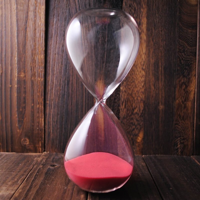 30 Minute Glass Sand Timer-ROSE - ของวางตกแต่ง - แก้ว สีแดง