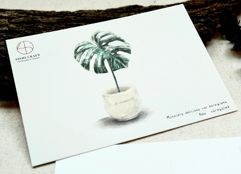 White-spotted Turtle Taro - Hand-painted style postcard card universal card - การ์ด/โปสการ์ด - กระดาษ 