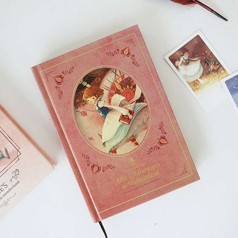 PDA calendar -indigo- hardcover fairy calendar log - Alice in Wonderland, IDG71876 - สมุดบันทึก/สมุดปฏิทิน - กระดาษ สีแดง