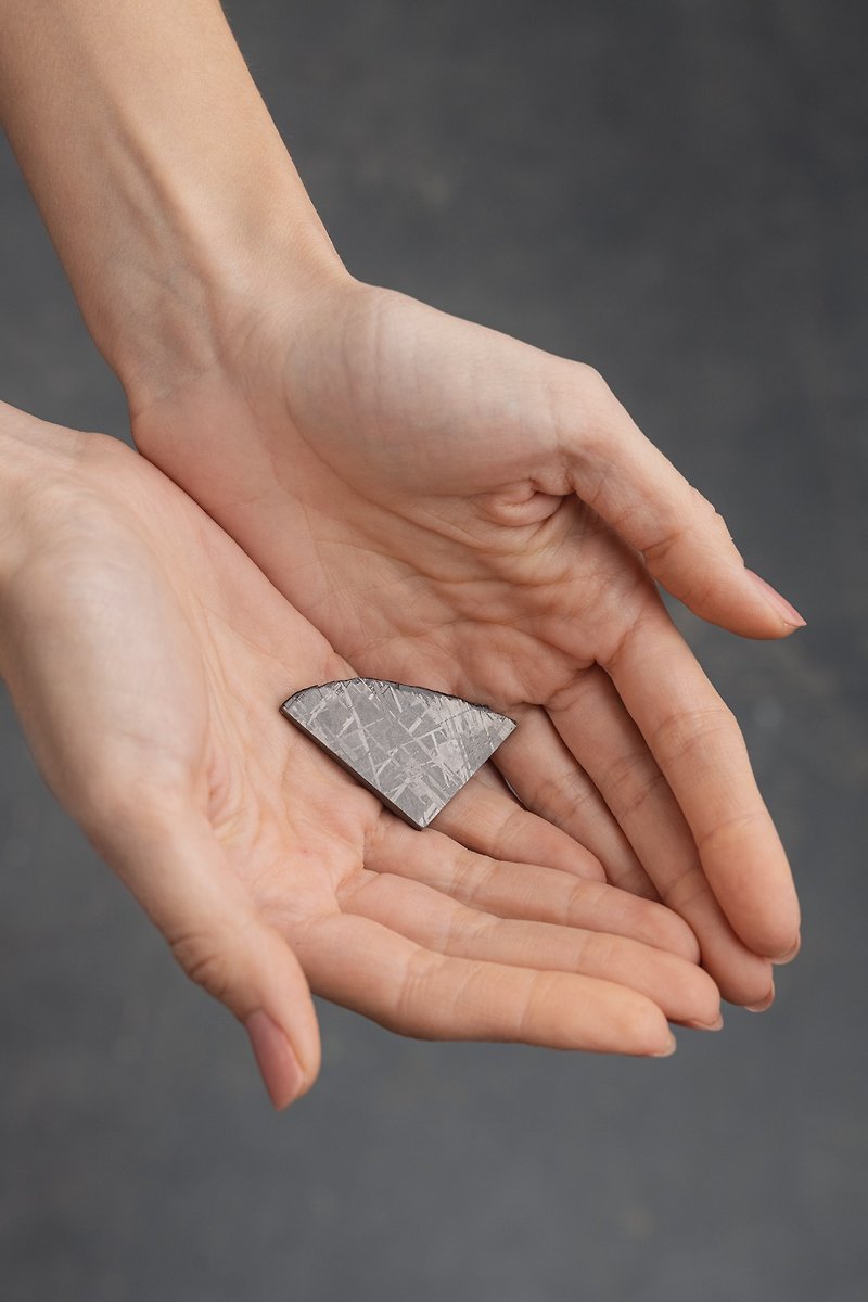 Muonionalusta meteorite slice 25.14g - ของวางตกแต่ง - โลหะ 