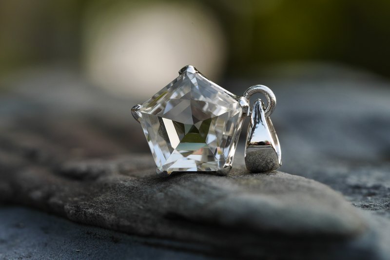 白水晶吊墜。五芒星 ∣ Clear Quartz (#CQUNR20) - 項鍊 - 寶石 