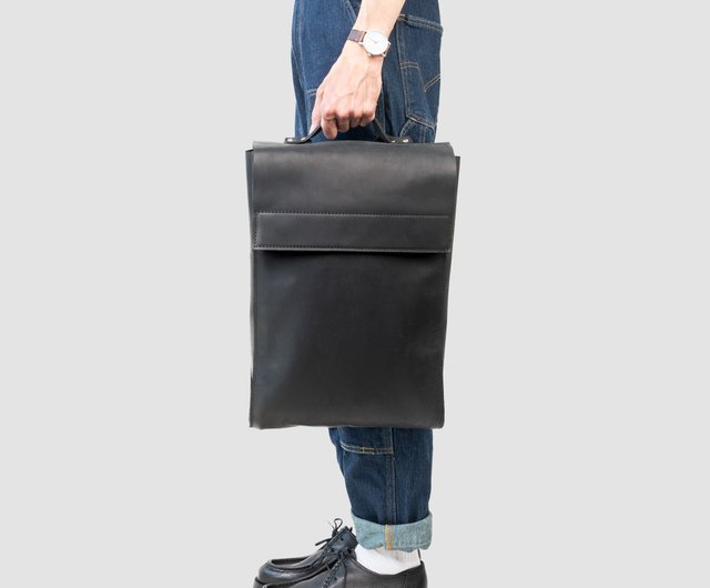 ハンドメイド レザーバックパック ラップトップコンパートメント
