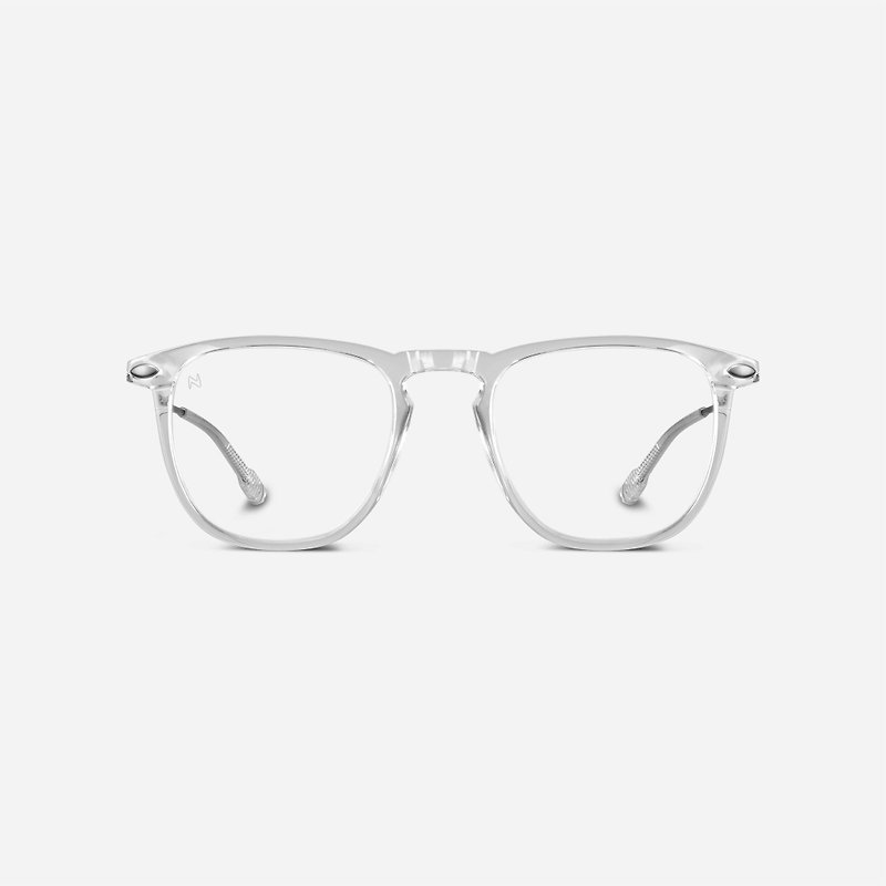 France Nooz Anti-Blue Light Fashion Modeling Flat Reading Glasses (Transparent Lens) Rectangular-Transparent Color - กรอบแว่นตา - วัสดุอื่นๆ สีใส