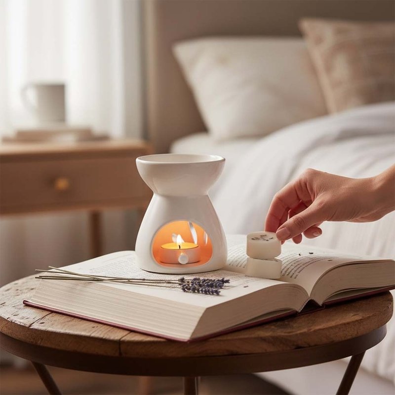 癒森林薰衣草香氛融蠟禮盒 4入香氛蠟塊+融蠟燭燈 - 蠟燭/燭台 - 蠟 多色